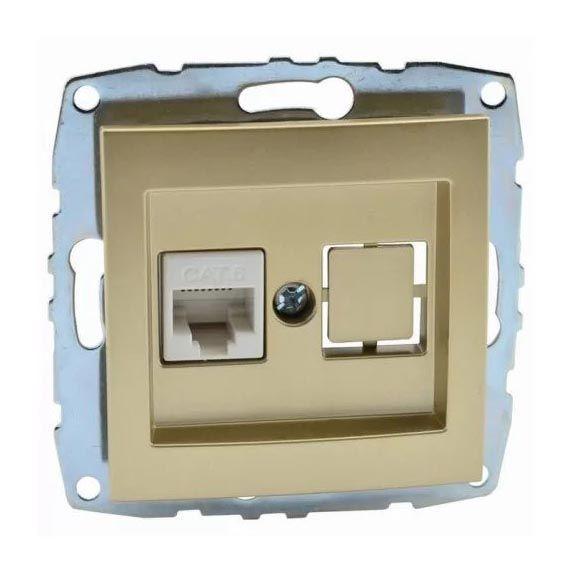 Розетка телефонная Rj45 Cat3 Mono Electric Despina-Larissa титан 500-002225-124 в Санкт-Петербурге