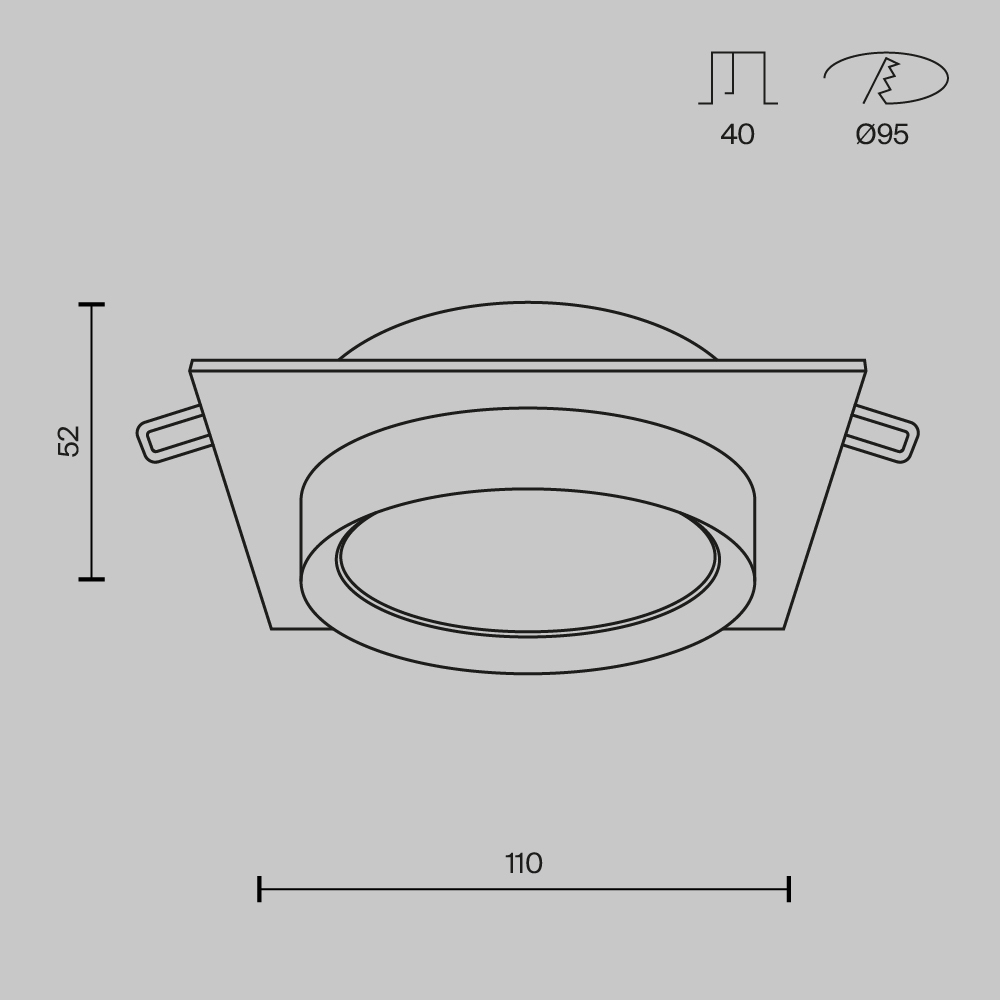 Встраиваемый светильник Maytoni Technical Hoop DL086-GX53-SQ-B в #REGION_NAME_DECLINE_PP#