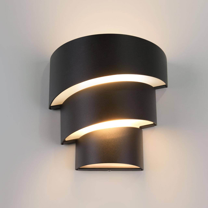 Уличный настенный светодиодный светильник Elektrostandard 1535 Techno LED Helix черный 4690389116032 в Санкт-Петербурге