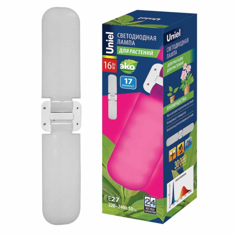 Лампа светодиодная для растений (UL-00007406) Uniel E27 16W матовая LED-P65-16W/SPSB/E27/FR/P2 PLP32WH в #REGION_NAME_DECLINE_PP#