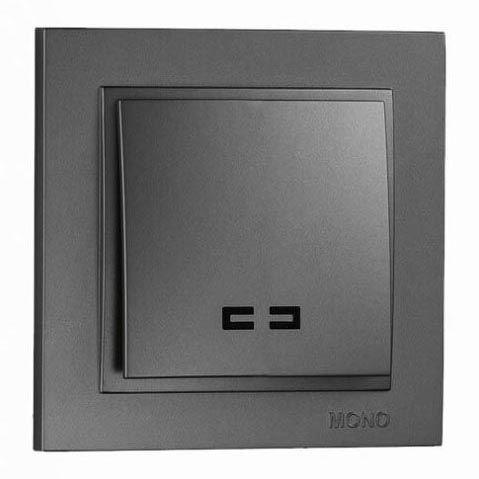 Выключатель одноклавишный с подсветкой Mono Electric Despina 10А 250В графит 102-202025-101 в Санкт-Петербурге