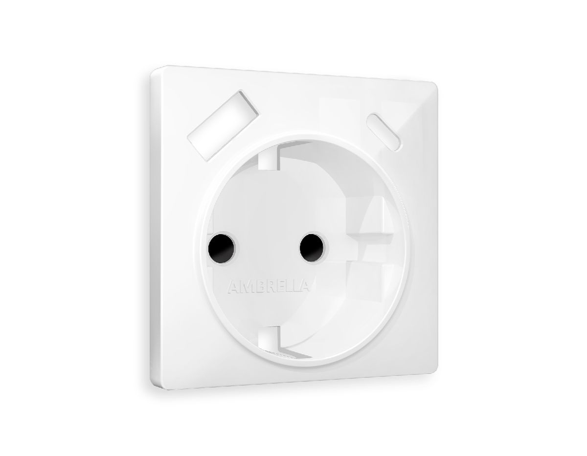 Лицевая панель для розетки с/з со шторками 2USB A+C Ambrella Volt Alfa AP1100 в Санкт-Петербурге