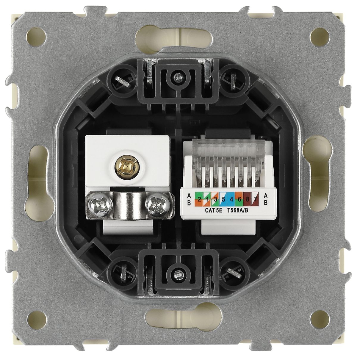 Розетка Эра Galaxy 15-3110-02 комбинированная RJ45+TV IP20 слоновая кость Б0070778 в Санкт-Петербурге