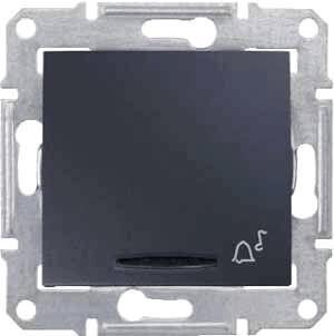 Выключатель кнопочный с синей подсветкой Звонок Schneider Electric Sedna 10A 250V SDN1600470 в Санкт-Петербурге