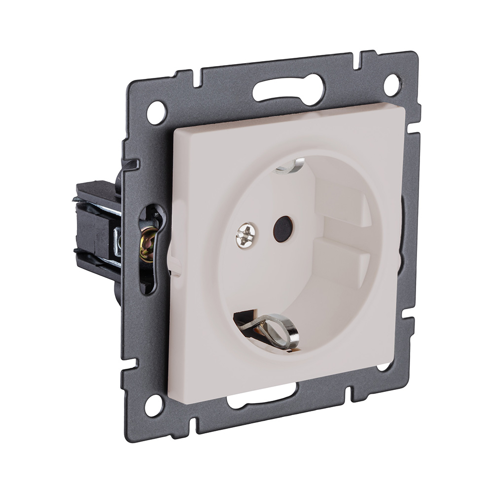 Розетка штепсельная SCHUKO 16A/250 В, кашемир матовый Kollinger REA-002CM для Aspekt, Eleganz, Reflex в #REGION_NAME_DECLINE_PP#