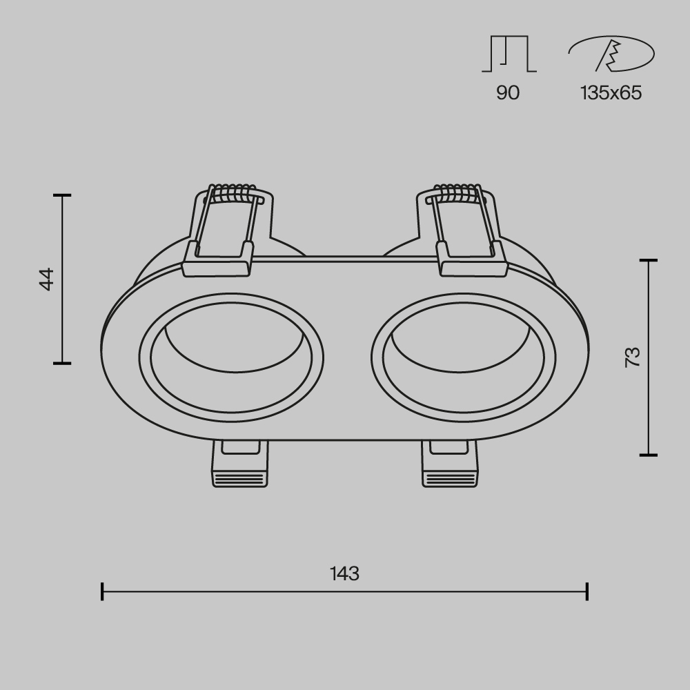 Встраиваемый светильник Maytoni Technical Share DL126-02-GU10-B в Санкт-Петербурге