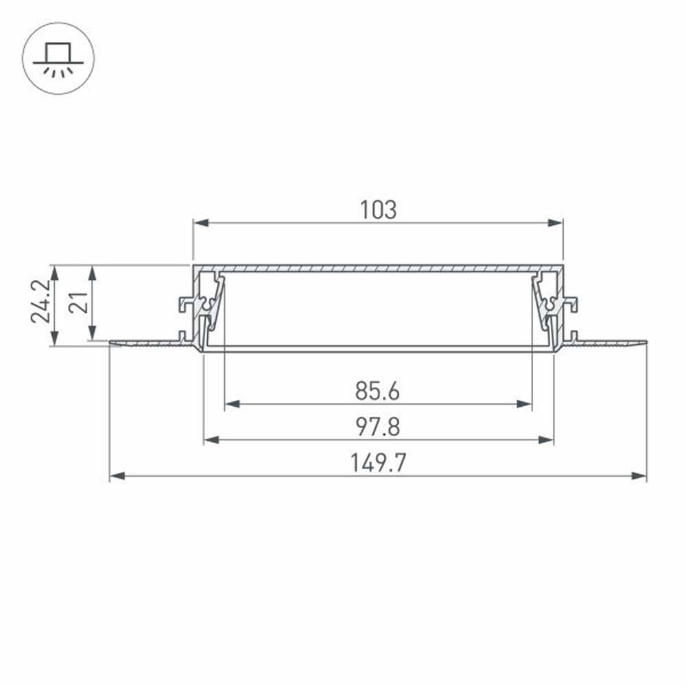 Алюминиевый профиль Arlight SL-Linia97-Fantom-2000 Anod 034987 в Санкт-Петербурге