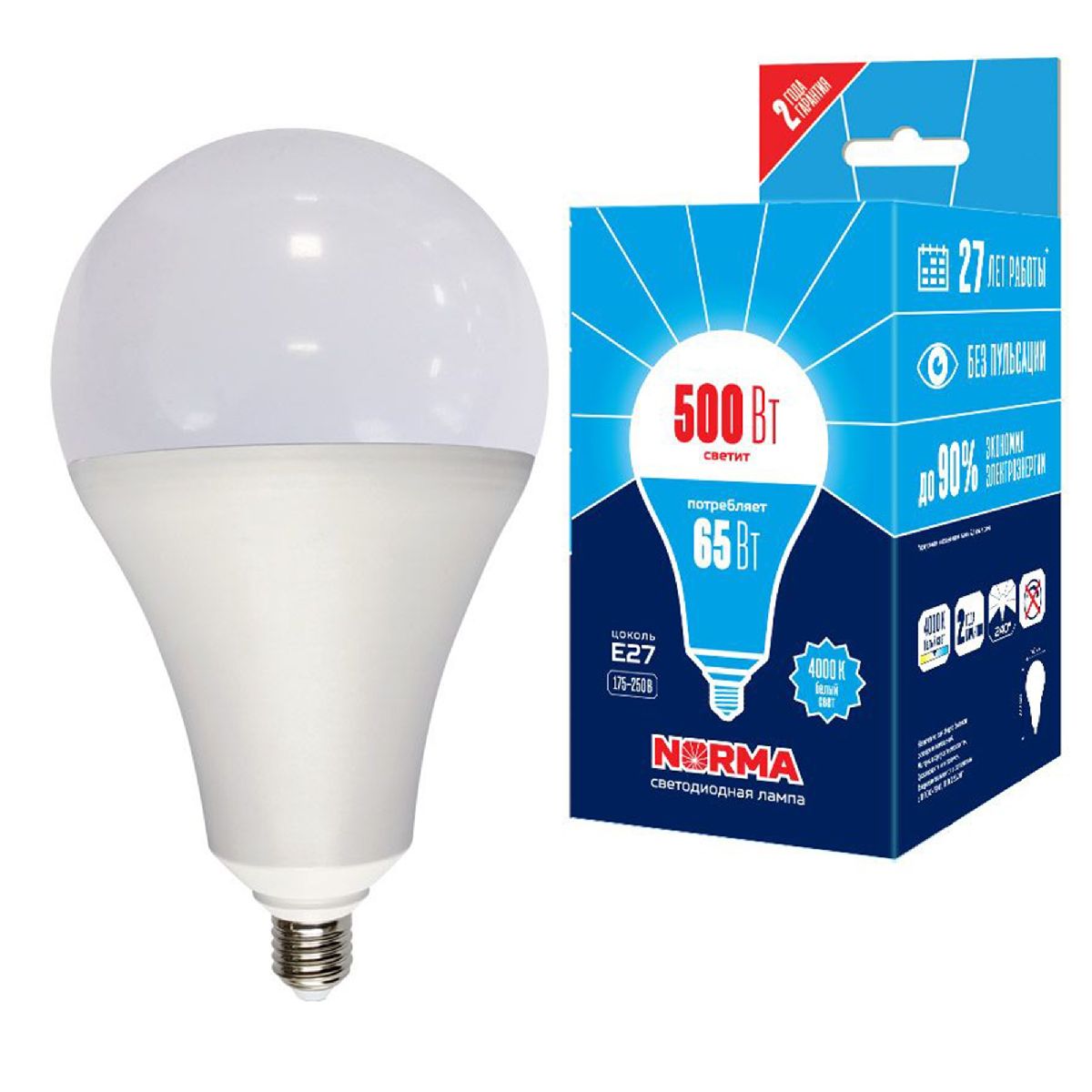 Лампа светодиодная Volpe Norma LED-A160-65W/4000K/E27/FR/NR картон UL-00005617 в Санкт-Петербурге