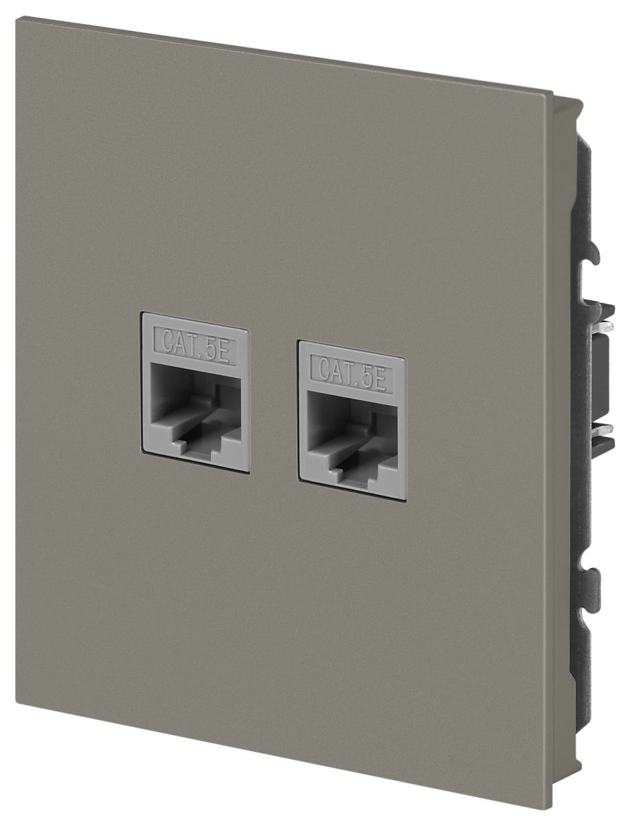 Розетка Эра Arktik 16-3108-07 информационная двойная 2XRJ45 титан Б0070490 в Санкт-Петербурге