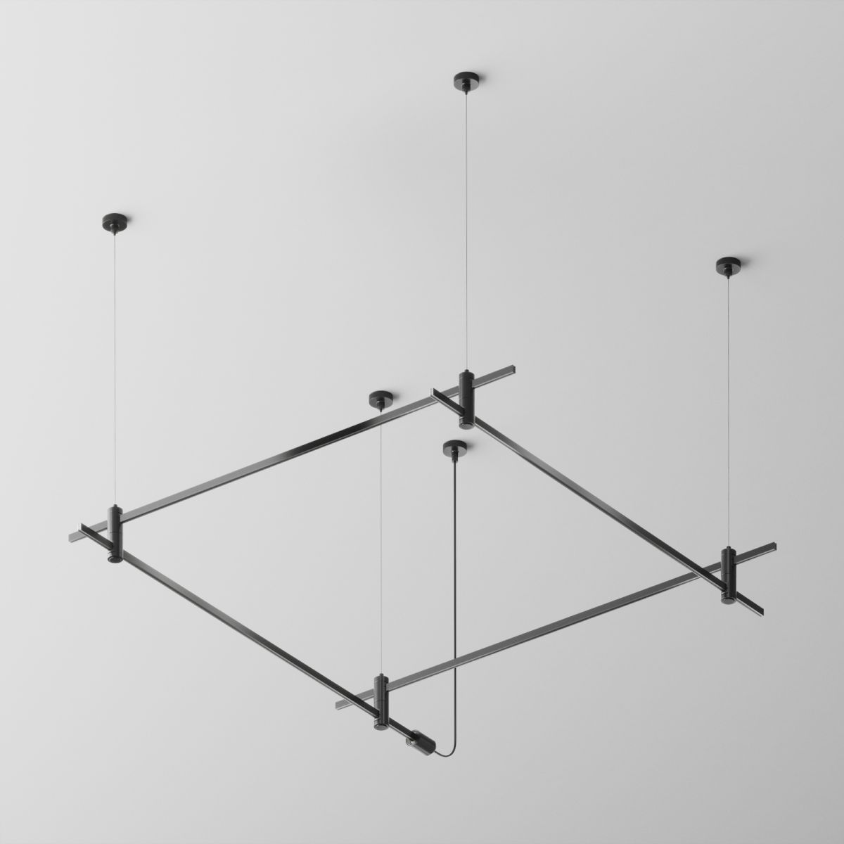 Основание квадратное двухуровневое на тросовых подвесах Hang для трековых светильников Maytoni Technical Flarity TFC-Flar-H08-B в #REGION_NAME_DECLINE_PP#