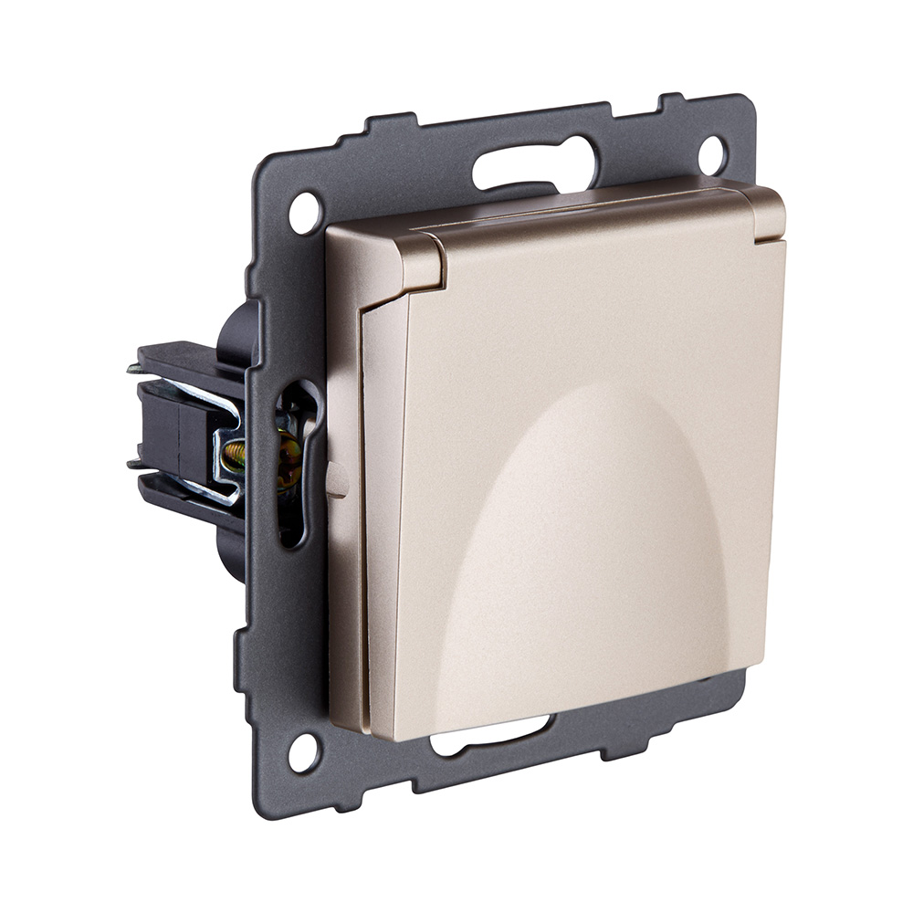 Розетка штепсельная SCHUKO 16A/250 В с крышкой, золотой Kollinger REA-006GD для Aspekt, Eleganz, Reflex в #REGION_NAME_DECLINE_PP#