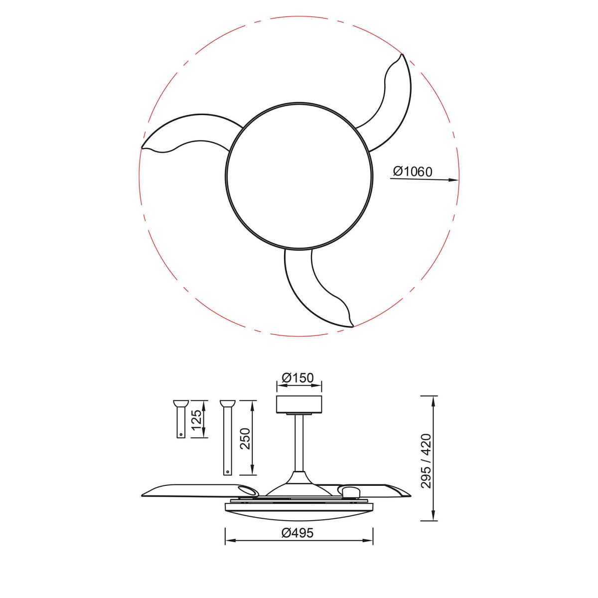 Люстра-вентилятор Mantra Slim Fan 9006 в Санкт-Петербурге