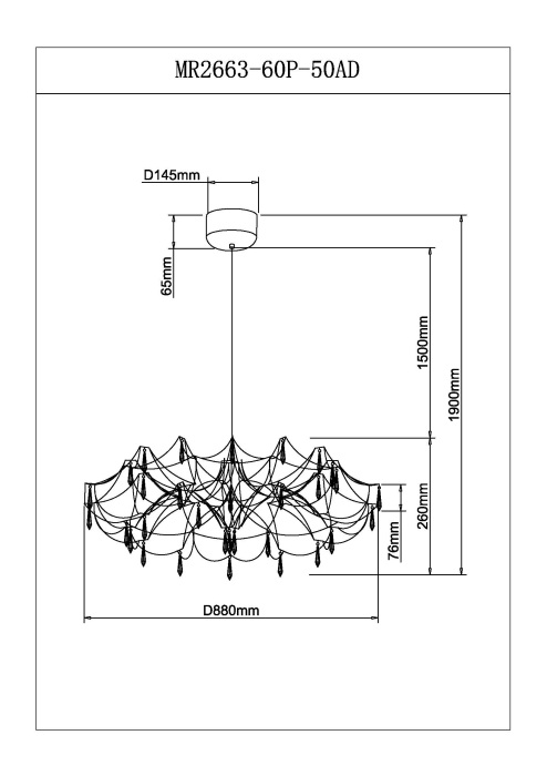 Подвесная люстра Myfar Ersilia MR2663-60P-50AD в #REGION_NAME_DECLINE_PP#