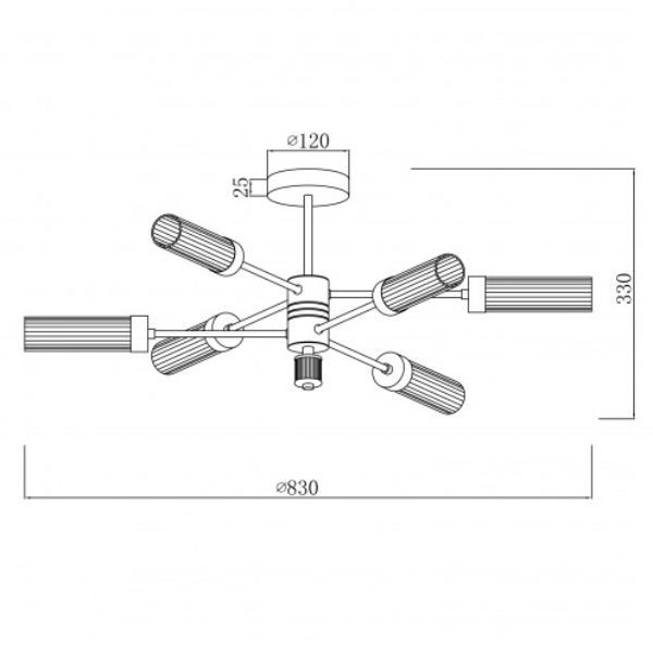 Люстра на штанге iLamp Evolution 15609-6 AN+CL в Санкт-Петербурге