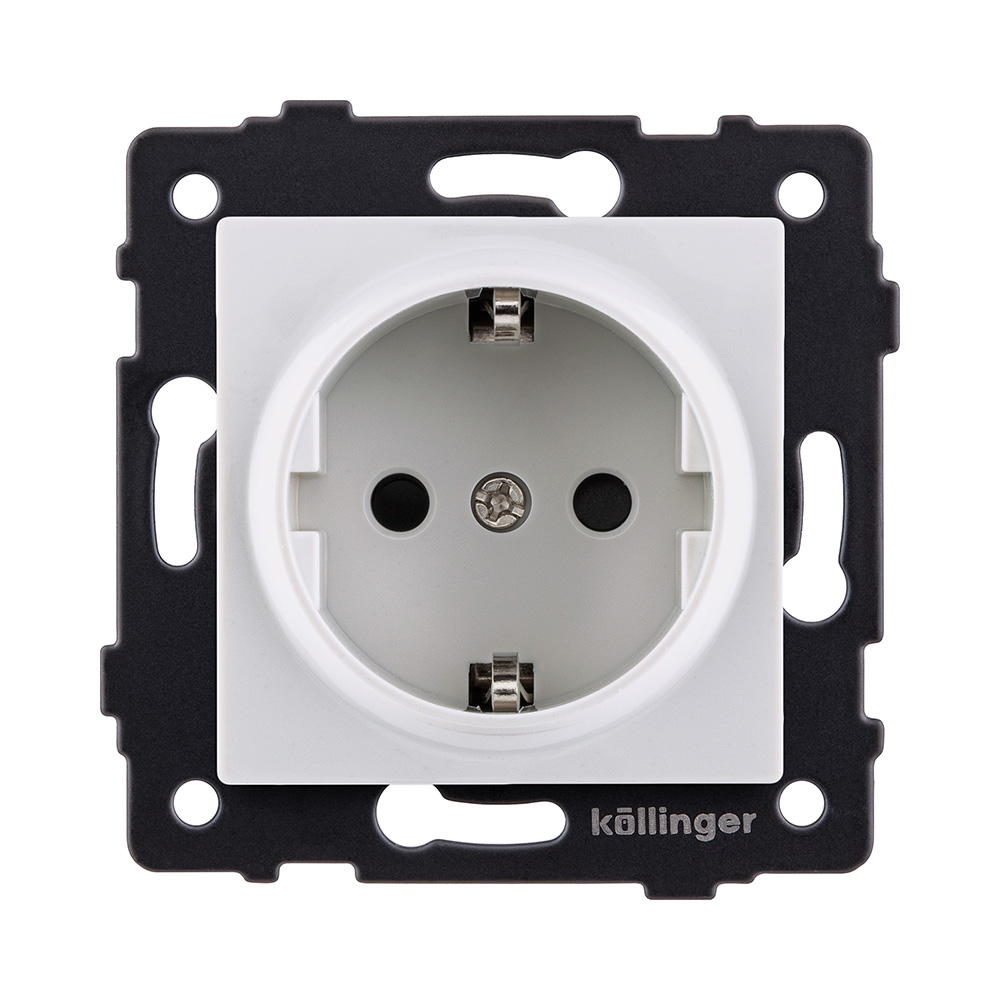 Розетка штепсельная SCHUKO 16A/250 В, белый Kollinger REA-002WH для Aspekt, Eleganz, Reflex в #REGION_NAME_DECLINE_PP#