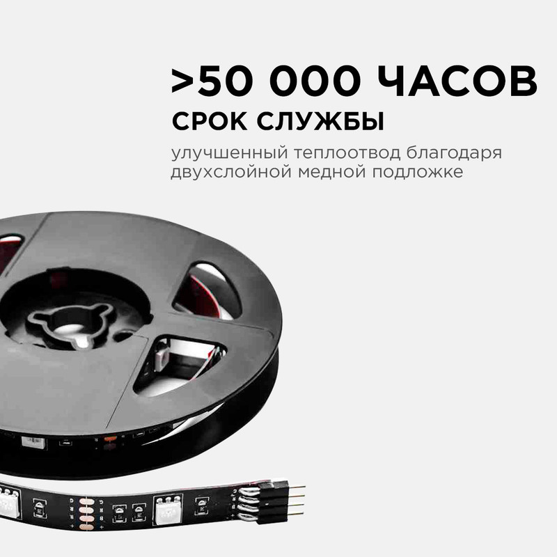 ТВ подсветка, комплект светодиодной ленты Apeyron 5В 5050 7,2Вт/м RGB 2*0,5м IP20 10-70 в Санкт-Петербурге