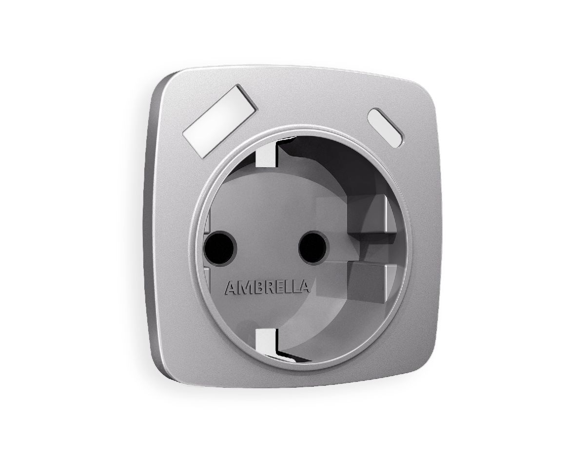Лицевая панель для розетки с/з со шторками 2USB A+C Ambrella Volt Omega OP5100 в Санкт-Петербурге