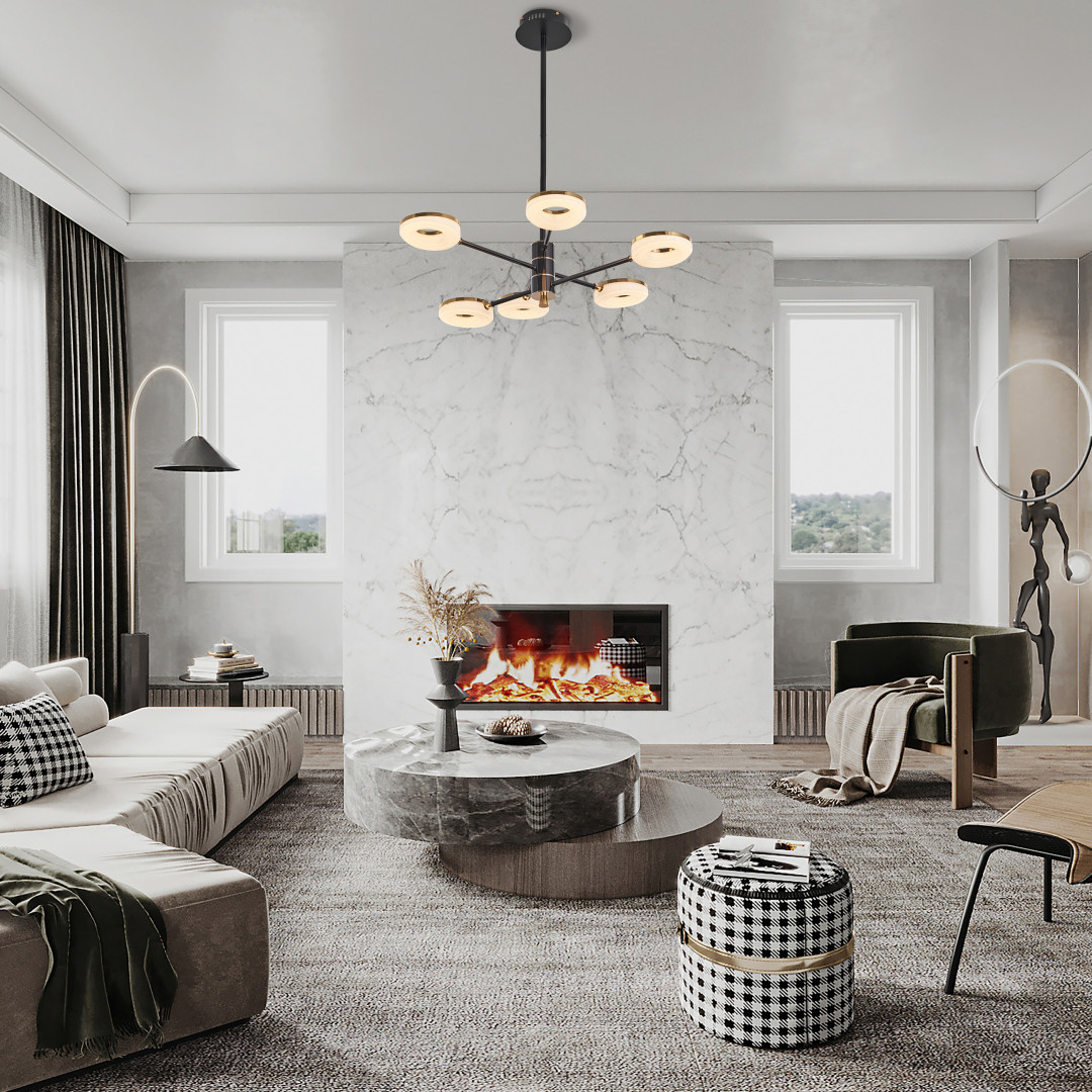 Люстра на штанге Arte Milano Ferrara 276699/6 BK/GD в #REGION_NAME_DECLINE_PP#