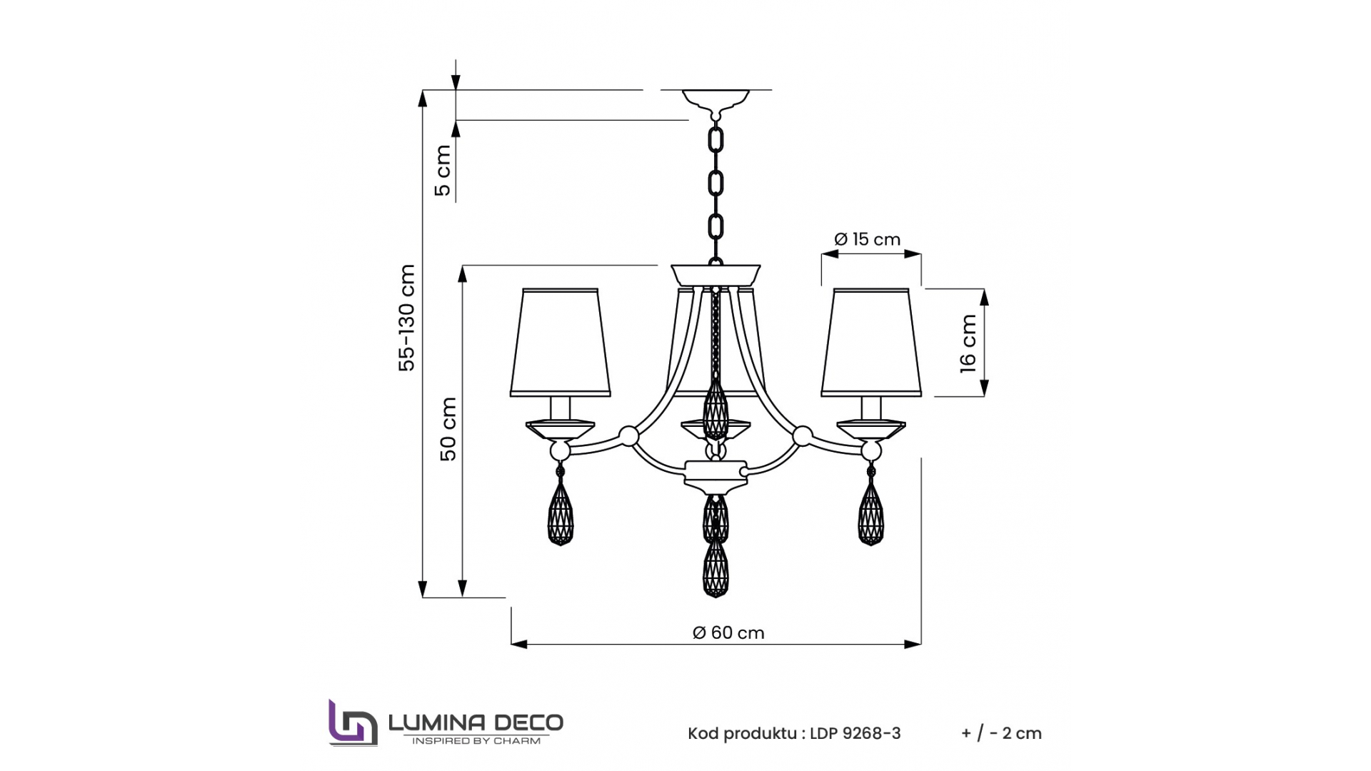 Подвесная люстра Lumina Deco Dominni LDP 9268-3 CHR в Санкт-Петербурге