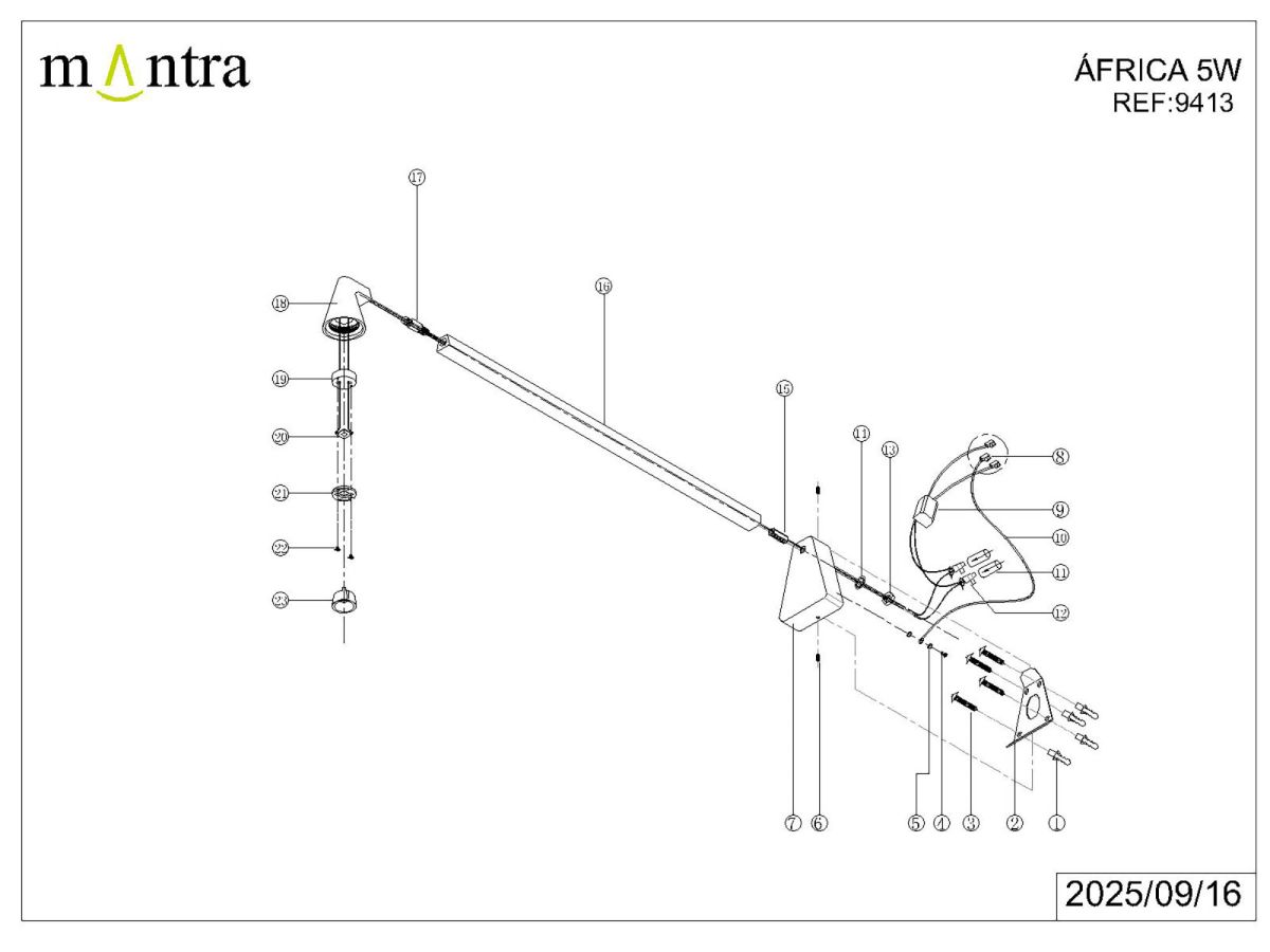 Настенный светильник Mantra Africa 9413 в Санкт-Петербурге