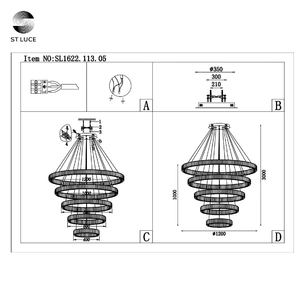 Подвесная люстра ST Luce Tivoli SL1622.113.05 в Санкт-Петербурге