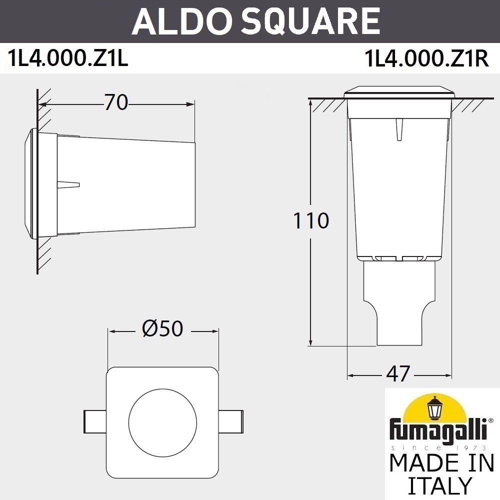 Грунтовый светильник Fumagalli Aldo 1L4.000.000.LXZ1L в Санкт-Петербурге