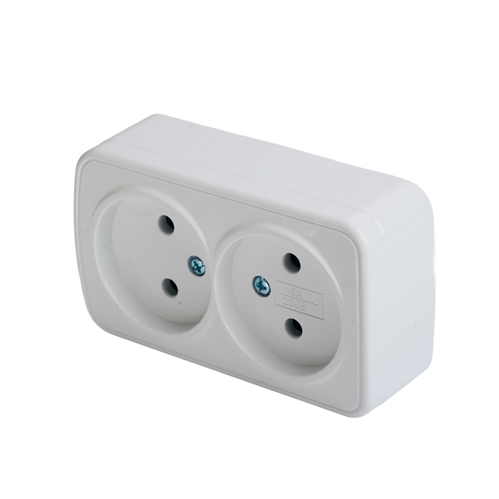 Розетка накладная 2-местная Stekker Basic PST10-502-20 50075 в Санкт-Петербурге