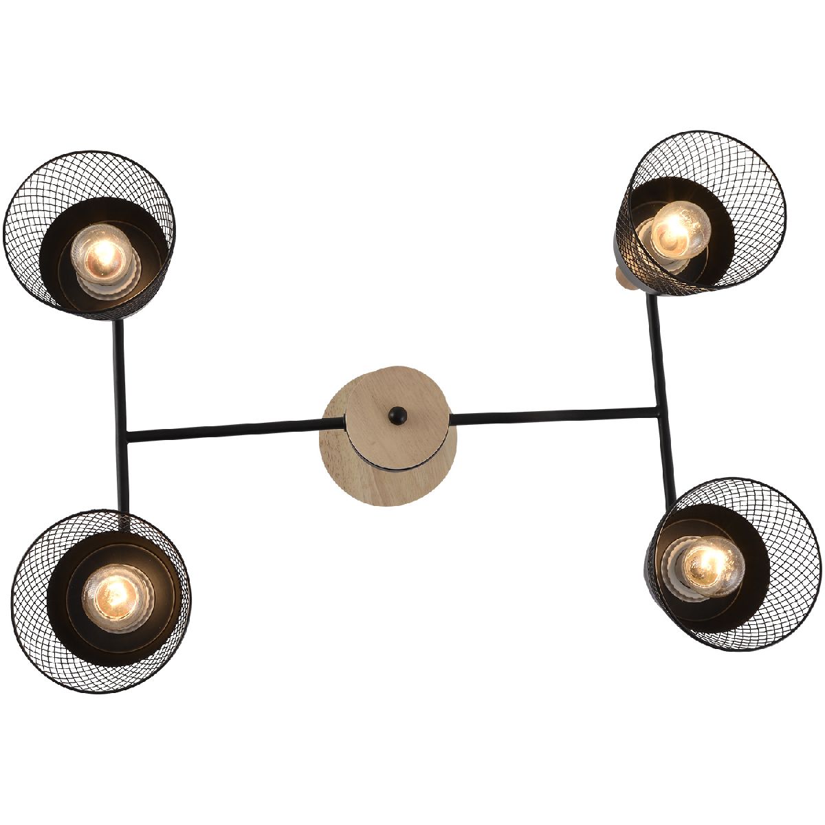Люстра на штанге Reluce 01492-0.3-04 BK+WOOD УЦ в #REGION_NAME_DECLINE_PP#