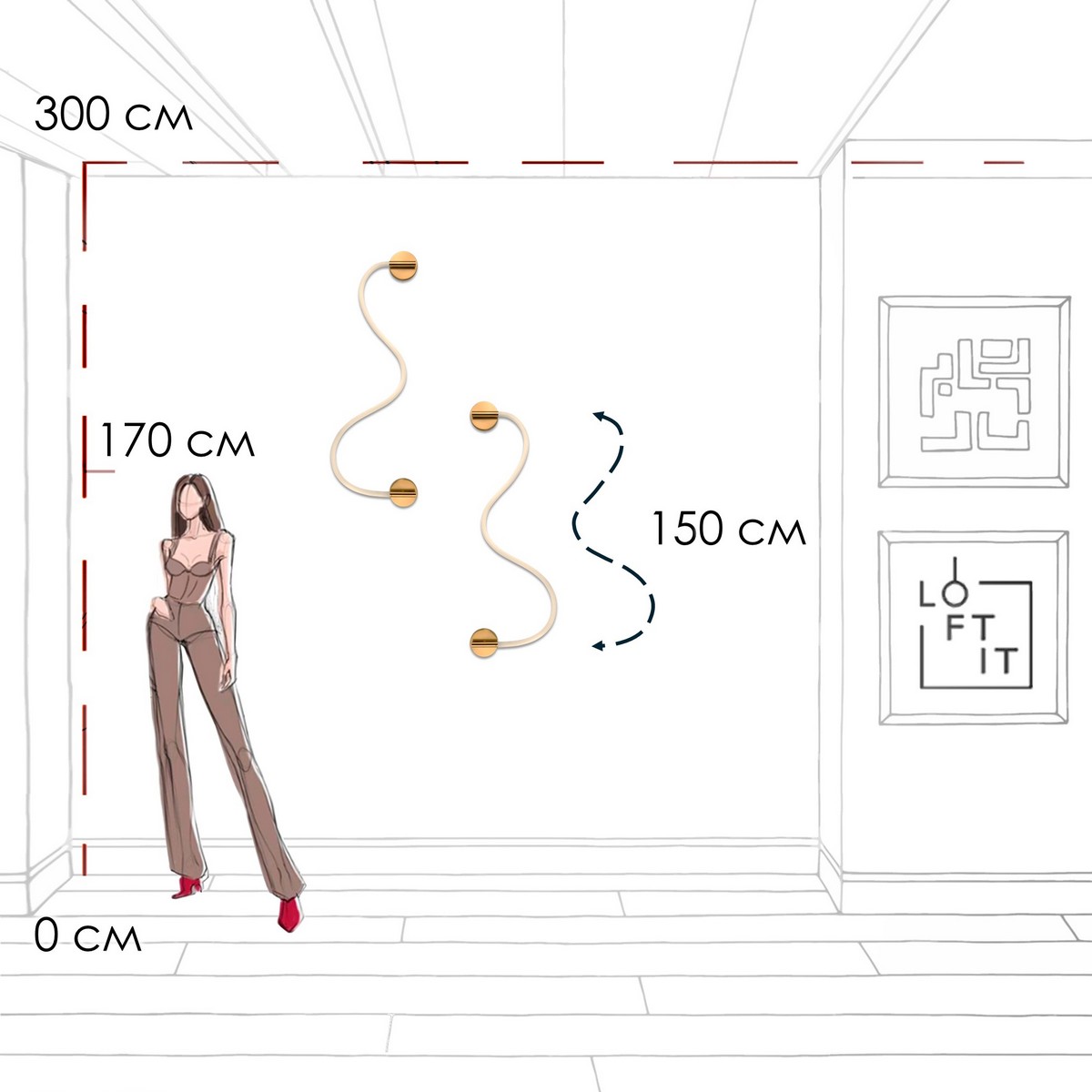 Настенный светильник Loft IT Thread 10388W Brass в Санкт-Петербурге