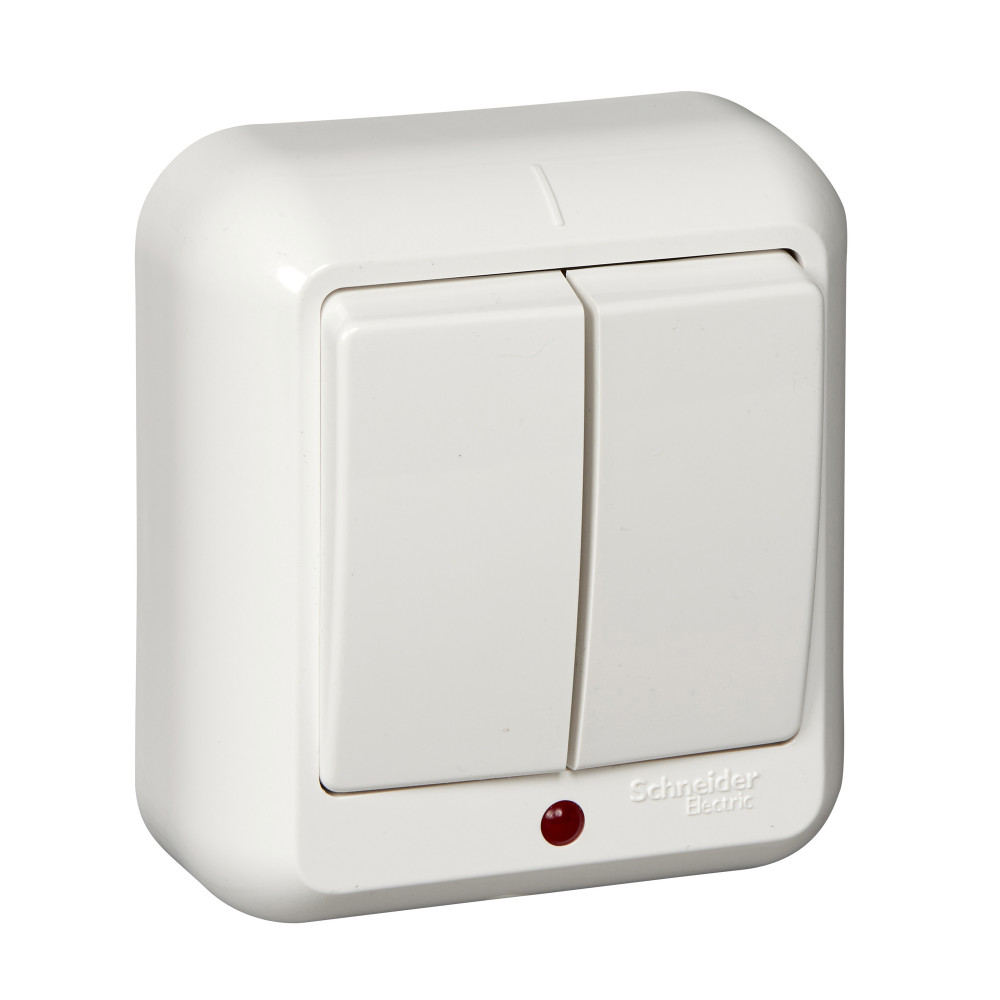 Выключатель 2-клавишный с подсветкой Schneider Electric Прима A56-007I-B в #REGION_NAME_DECLINE_PP#