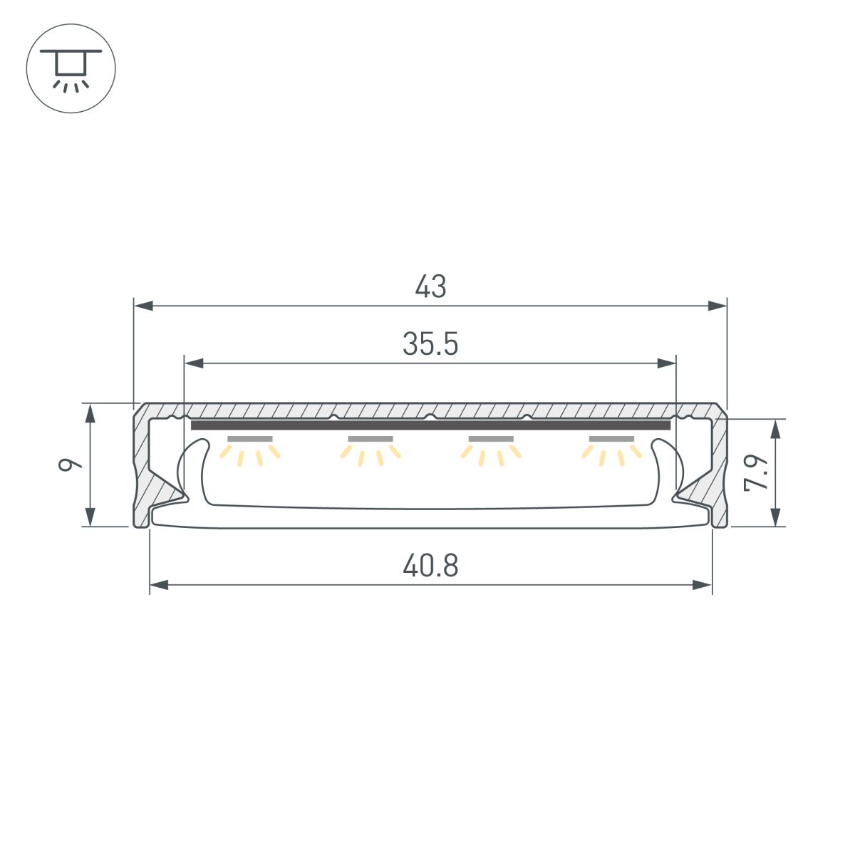 Профиль Arlight SL-LINE-4009-2000 ANOD (Алюминий) 063908 в Санкт-Петербурге