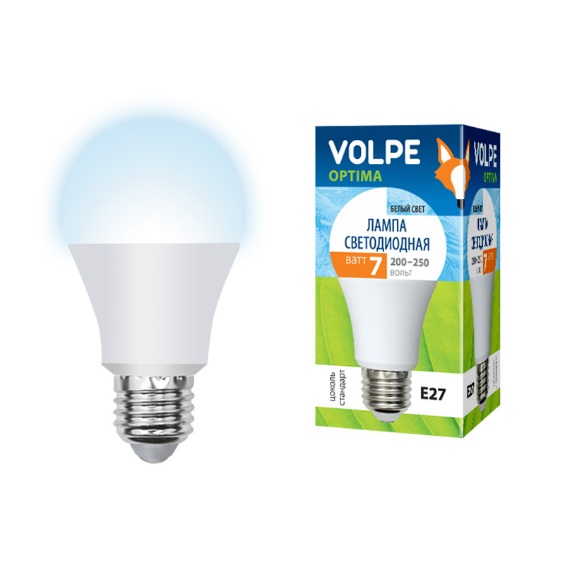 Лампа светодиодная (UL-00001065) Volpe E27 7W 4000K матовая LED-A60-7W/NW/E27/FR/O в Санкт-Петербурге