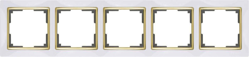 Рамка Werkel Snabb на 5 постов белый/золото WL03-Frame-05-white/GD 4690389083952 в Санкт-Петербурге