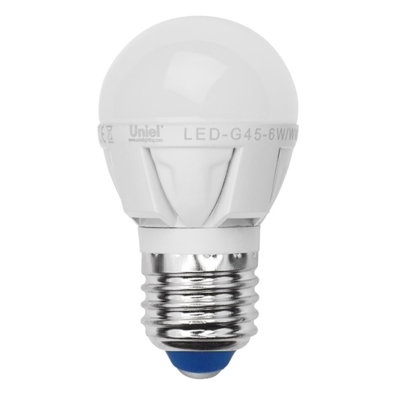Лампа светодиодная (UL-00000774) Uniel E27 7W 3000K матовая LED-G45-7W/WW/E27/FR PLP01WH в Санкт-Петербурге