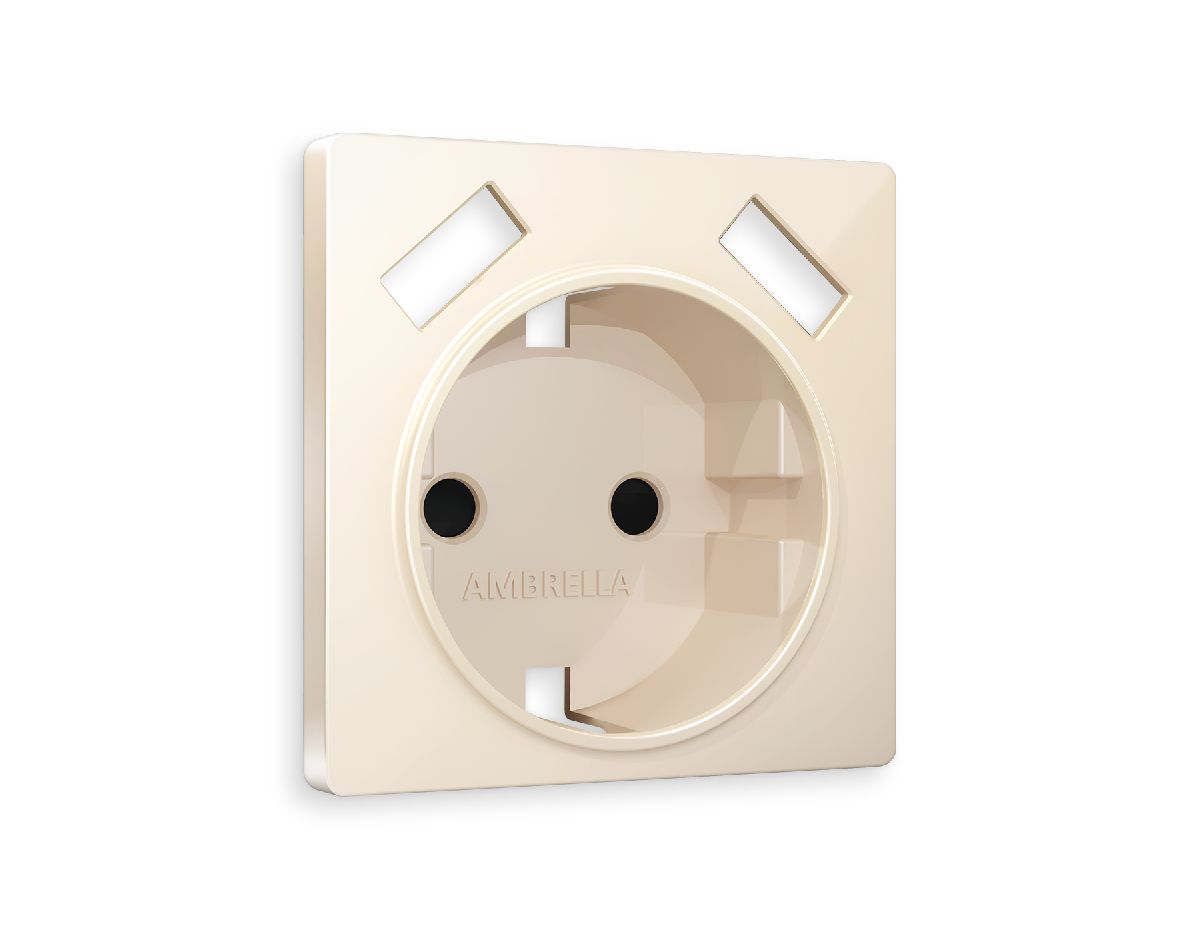 Лицевая панель для розетки с/з со шторками 2USB A+A Ambrella Volt Alfa AP3090 в #REGION_NAME_DECLINE_PP#