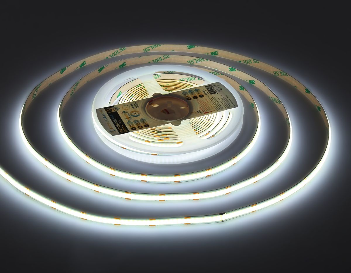 Светодиодная лента Ambrella Light Illumination COB 608Led/ 12W m/ 24V IP20 CCT 3000-6500K/ 5m*8mm*2.2mm (3 конт.) GS4901 в Санкт-Петербурге
