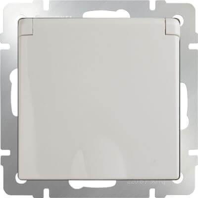 Розетка Werkel с заземлением с защитной крышкой и шторками WL03-SKGSC-01-IP44-ivory 4690389046247 в Санкт-Петербурге
