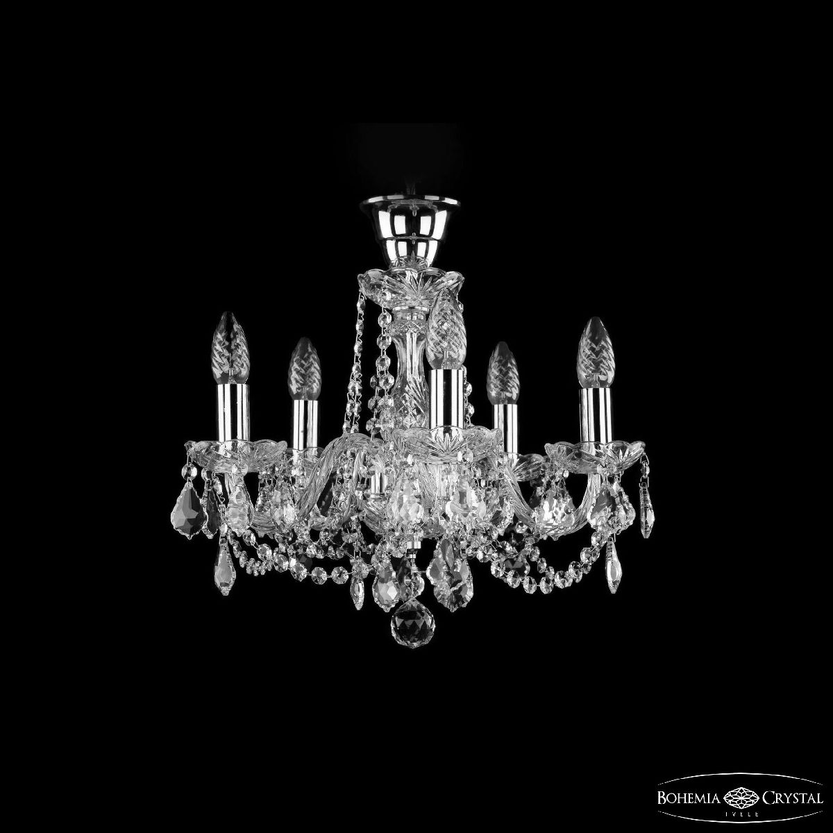Подвесная люстра Bohemia Ivele Crystal 1402/5/141 Ni Leafs Tube в Санкт-Петербурге