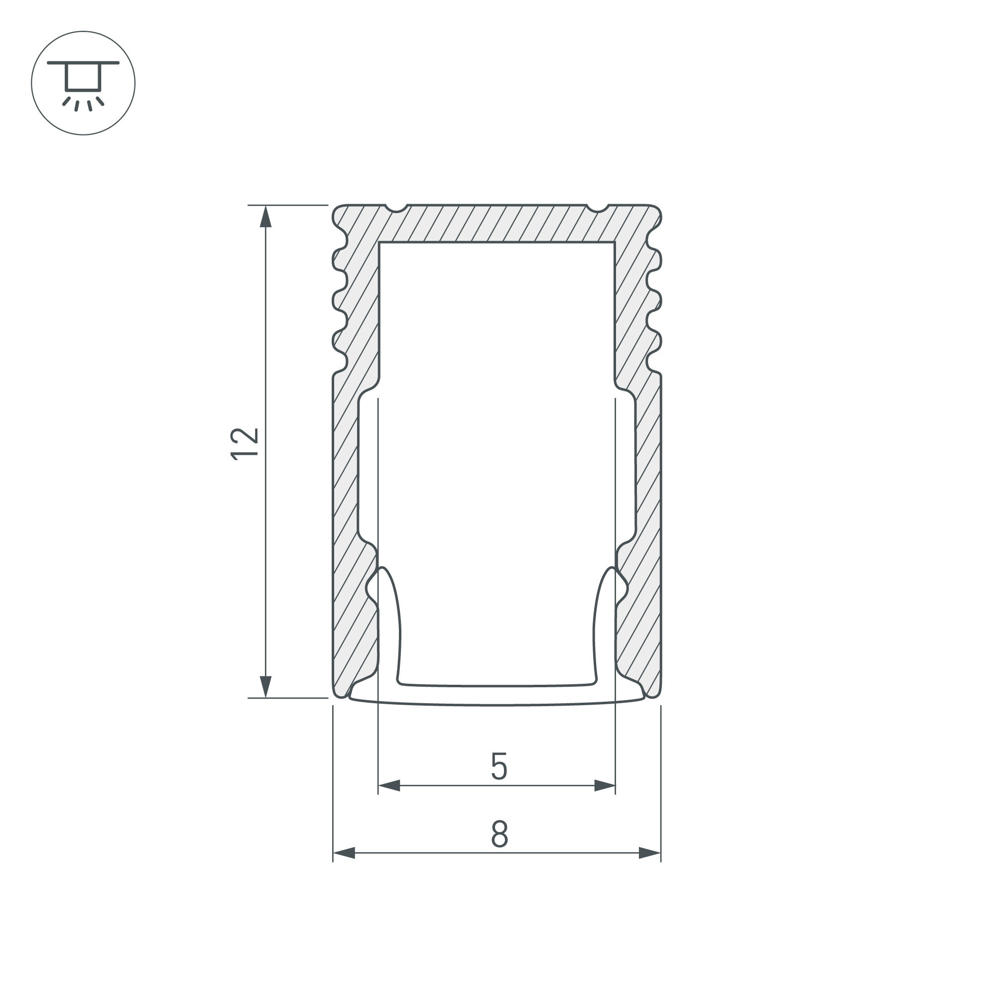 Алюминиевый профиль Arlight SL-MINI-8-H12-2000 BLACK 037106 в Санкт-Петербурге