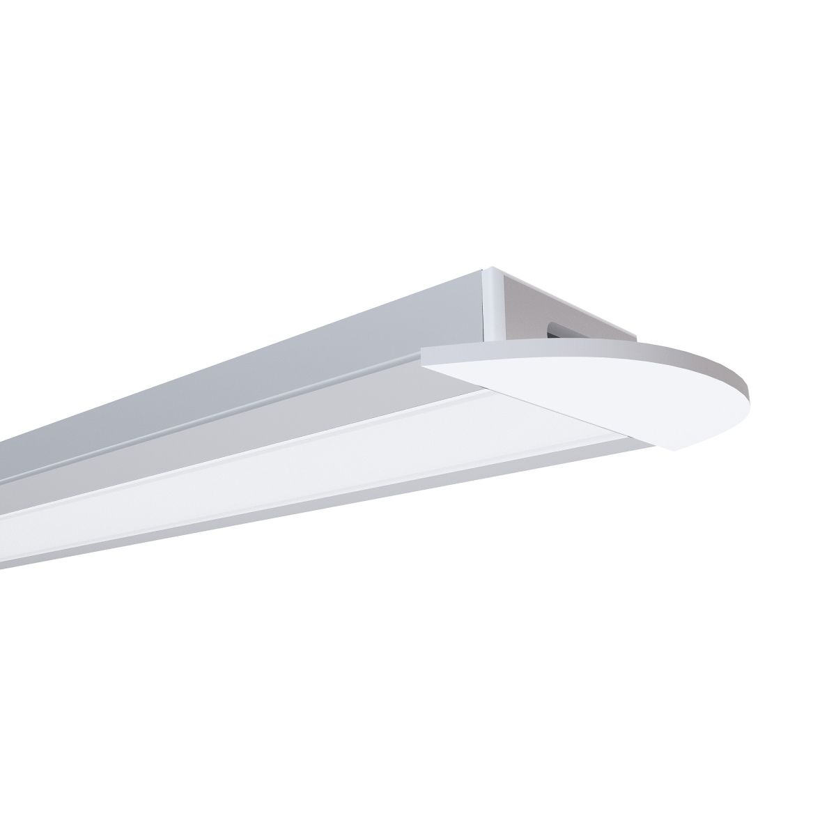 Профиль встраиваемый  шир. ленты до 12мм (рассеиватель матовый, заглушки - 2шт.,) OGM GM-08-02 в Санкт-Петербурге