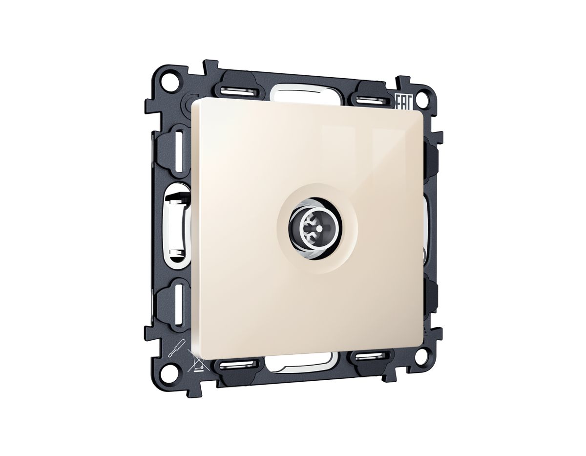 Комплект механизма TV розетки оконечной экранированной 5-1000MHz 3dB Alfa Бежевый глянец Quant Ambrella Volt MA313005 (AP3130, VM199) в #REGION_NAME_DECLINE_PP#