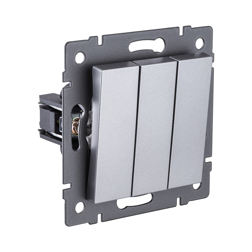 Выключатель 3-клавишный 10А/250В, серый Kollinger REA-S-012GY для Aspekt, Eleganz, Reflex в #REGION_NAME_DECLINE_PP#