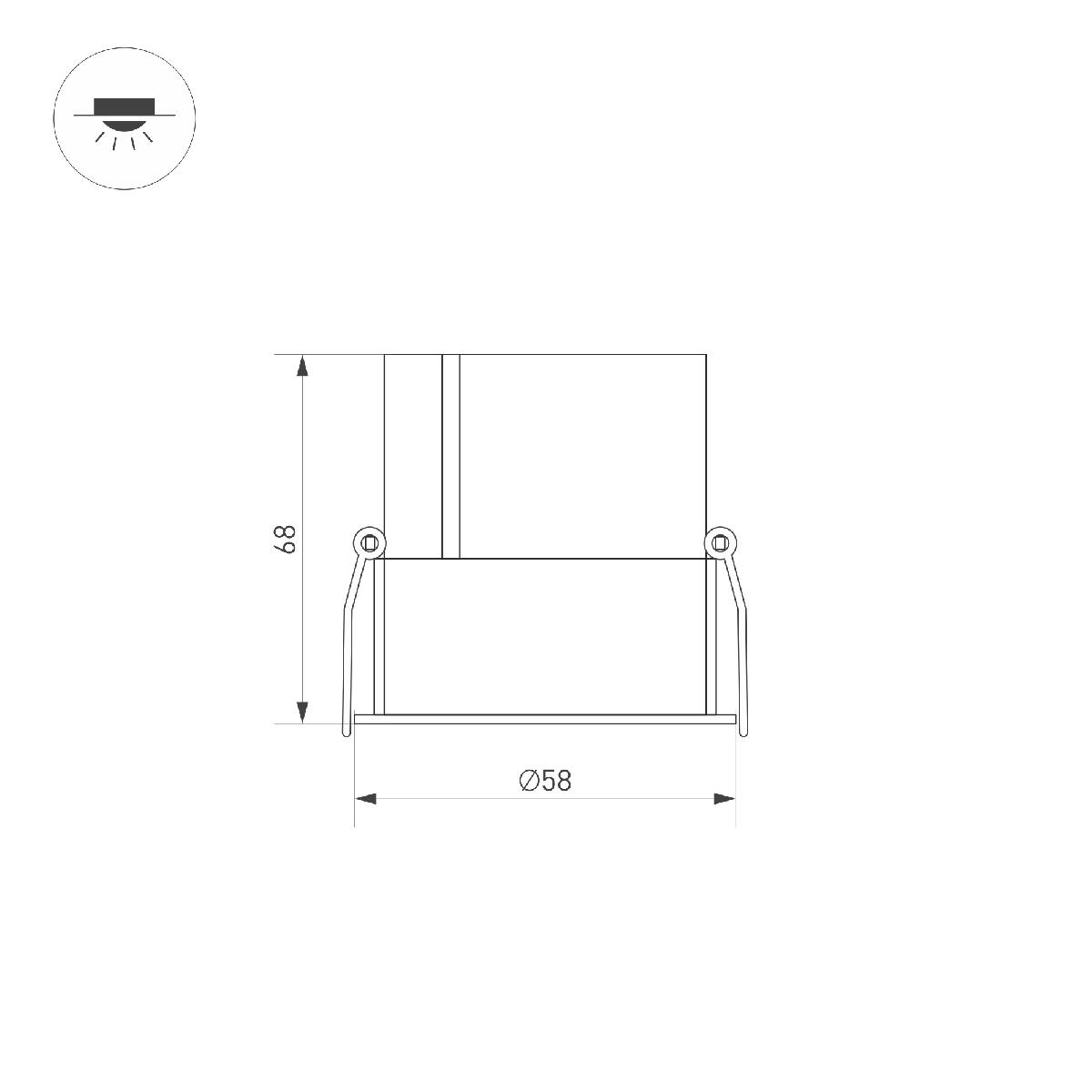 Встраиваемый светильник Arlight MS-SHADE-LUM-BUILT-R58-10W Warm3000 (WH-BK, 35 deg, 230V) 039326 в Санкт-Петербурге