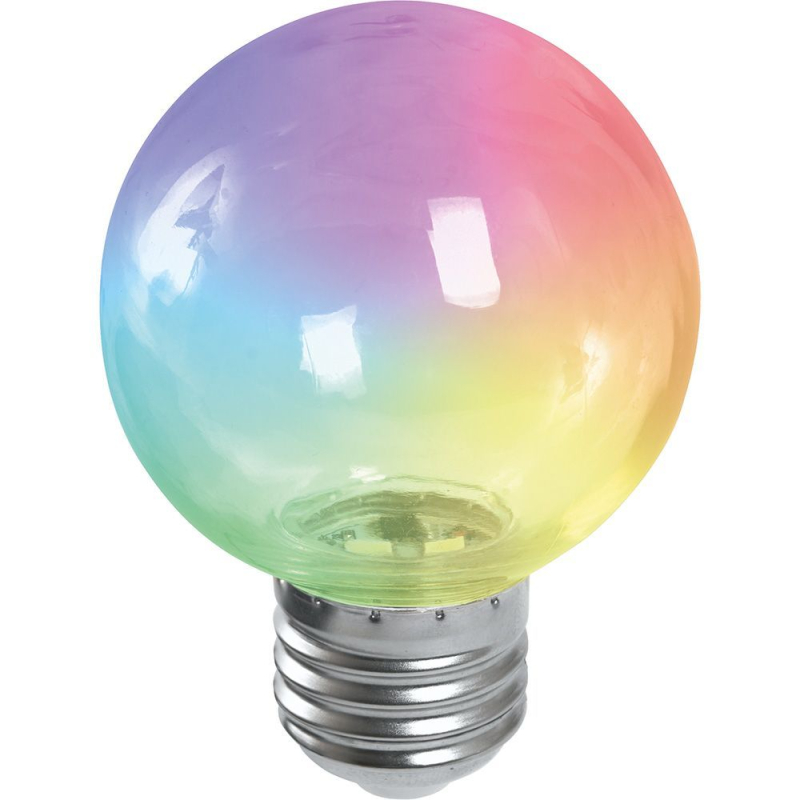 Лампа светодиодная Feron LB-371 шар прозрачный E27 3W RGB плавная смена цвета 38133 в Санкт-Петербурге