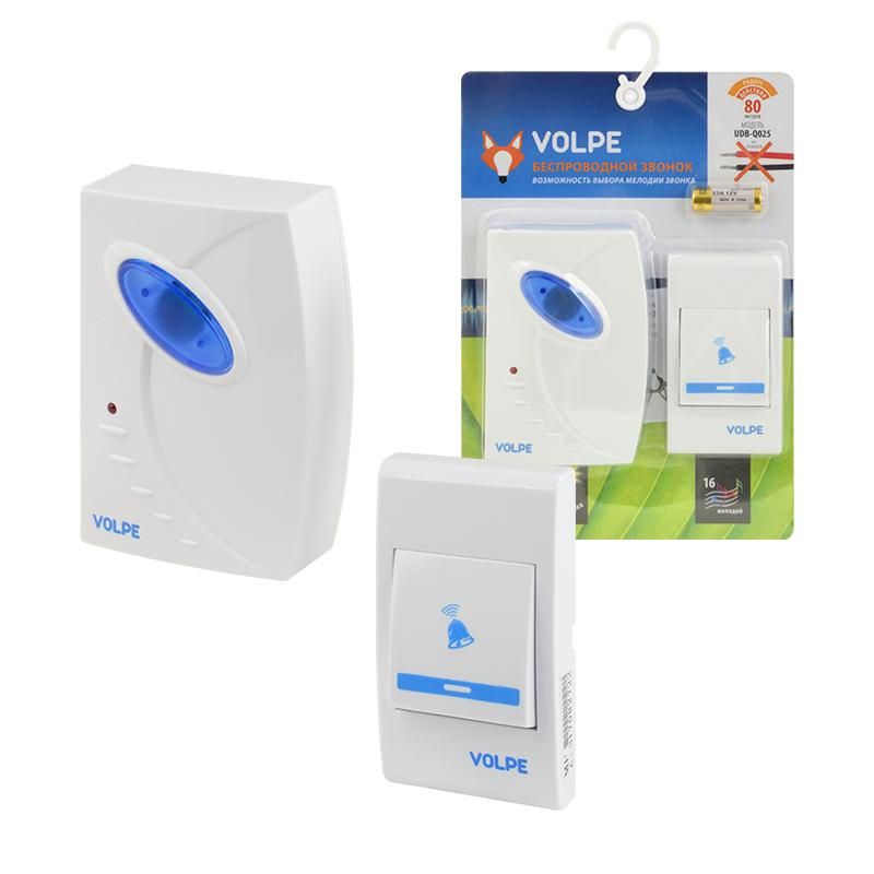 Звонок беспроводной (UL-00002401) Volpe UDB-Q025 W-R1T1-16S-80M-WH в Санкт-Петербурге