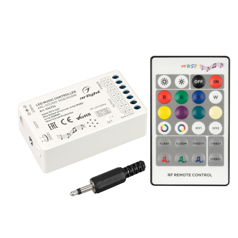 Аудиоконтроллер Arlight ARL-Sound-RGB/RGBW (12-24V, 4x4A, RF ПДУ 24кн) 034726 в Санкт-Петербурге