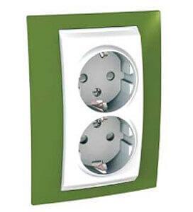 Розетка двойная Schneider Electric Unica с/з со шторками 10A 250V MGU63.067.866 в Санкт-Петербурге