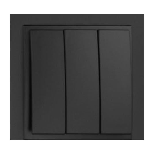 Выключатель трехклавишный Mono Electric Despina 10А 250В графит 102-202022-114 в Санкт-Петербурге
