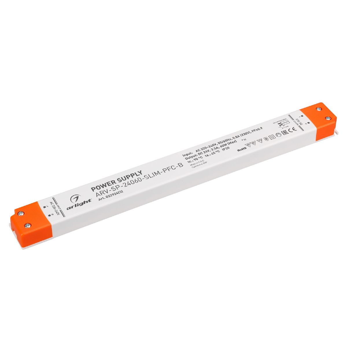 Блок питания Arlight ARV-SP-24060-SLIM-PFC-B (24V, 2.5A, 60W) 022924(3) в #REGION_NAME_DECLINE_PP#