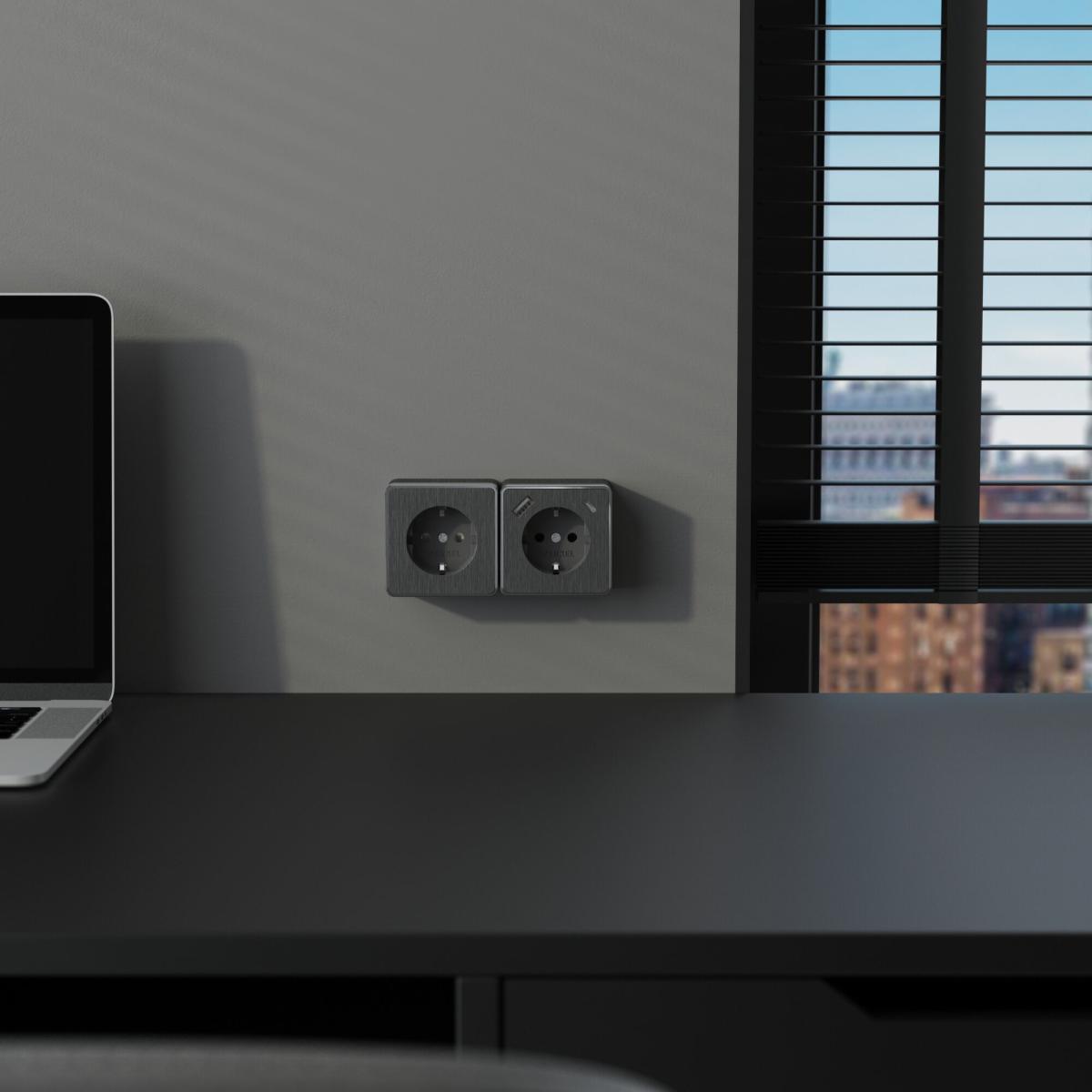 Розетка с заземлением, шторками и USB тип A+C Werkel Gallant W5071704 4690389179617 a057704 в Санкт-Петербурге